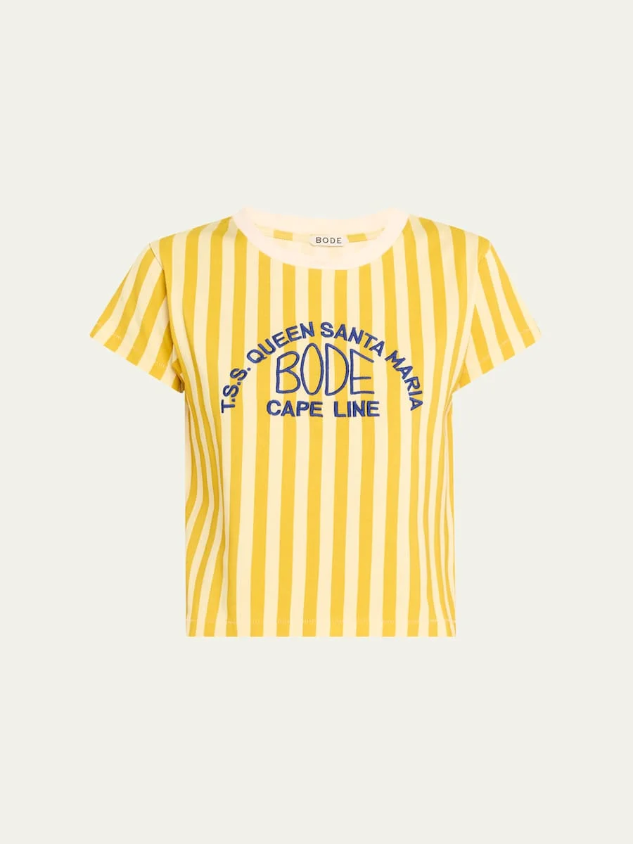 Medalist Stripe Embroidered Tee - 1