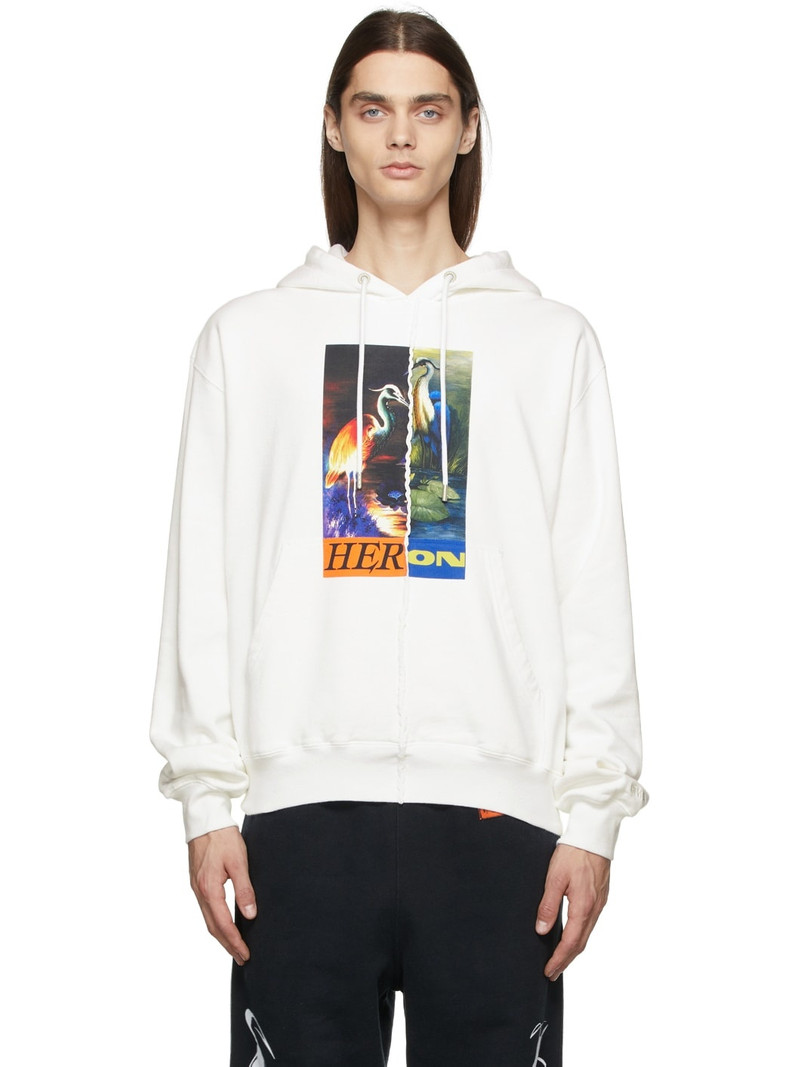 White Split Herons Hoodie - 1