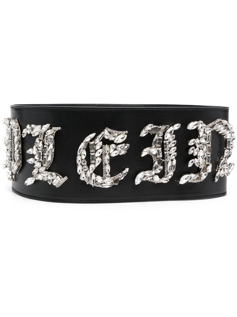 logo-embellished leather belt 1