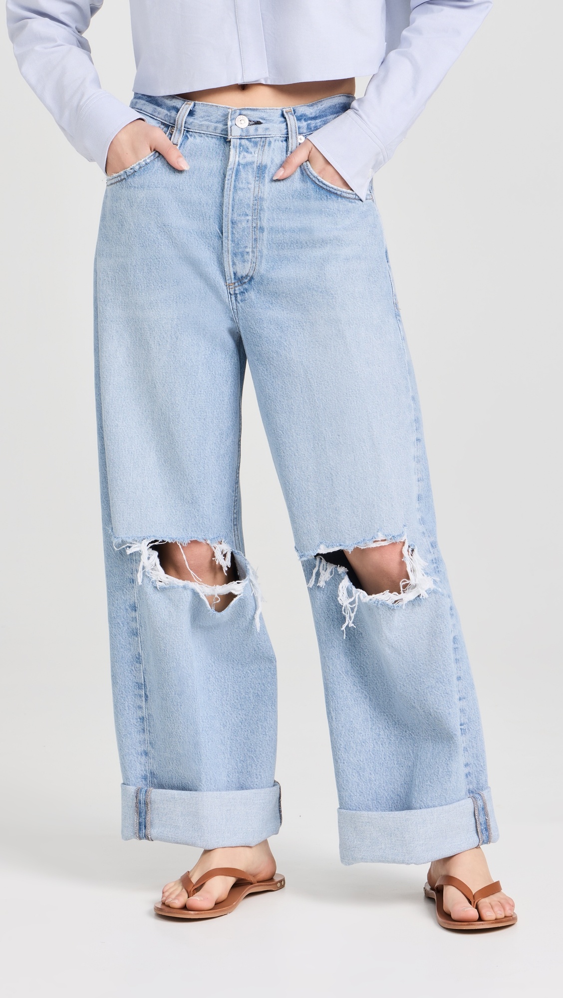 Ayla Baggy Cuffed Crop Jeans - 6