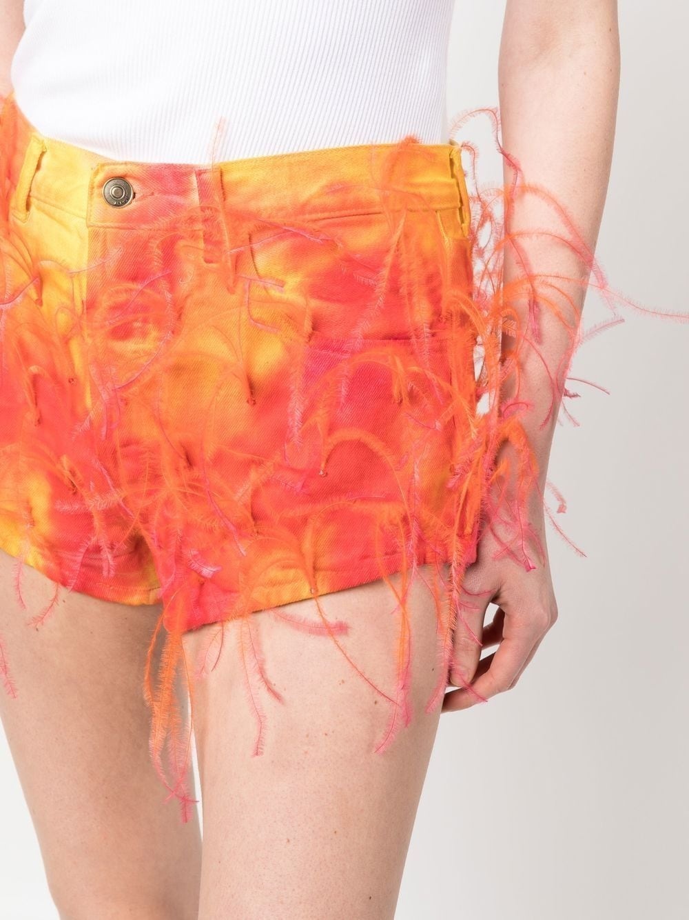 feather-detail shorts - 5
