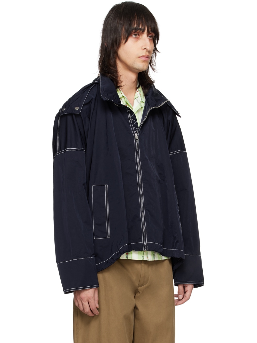 Navy Tech Nylon Jacket - 4