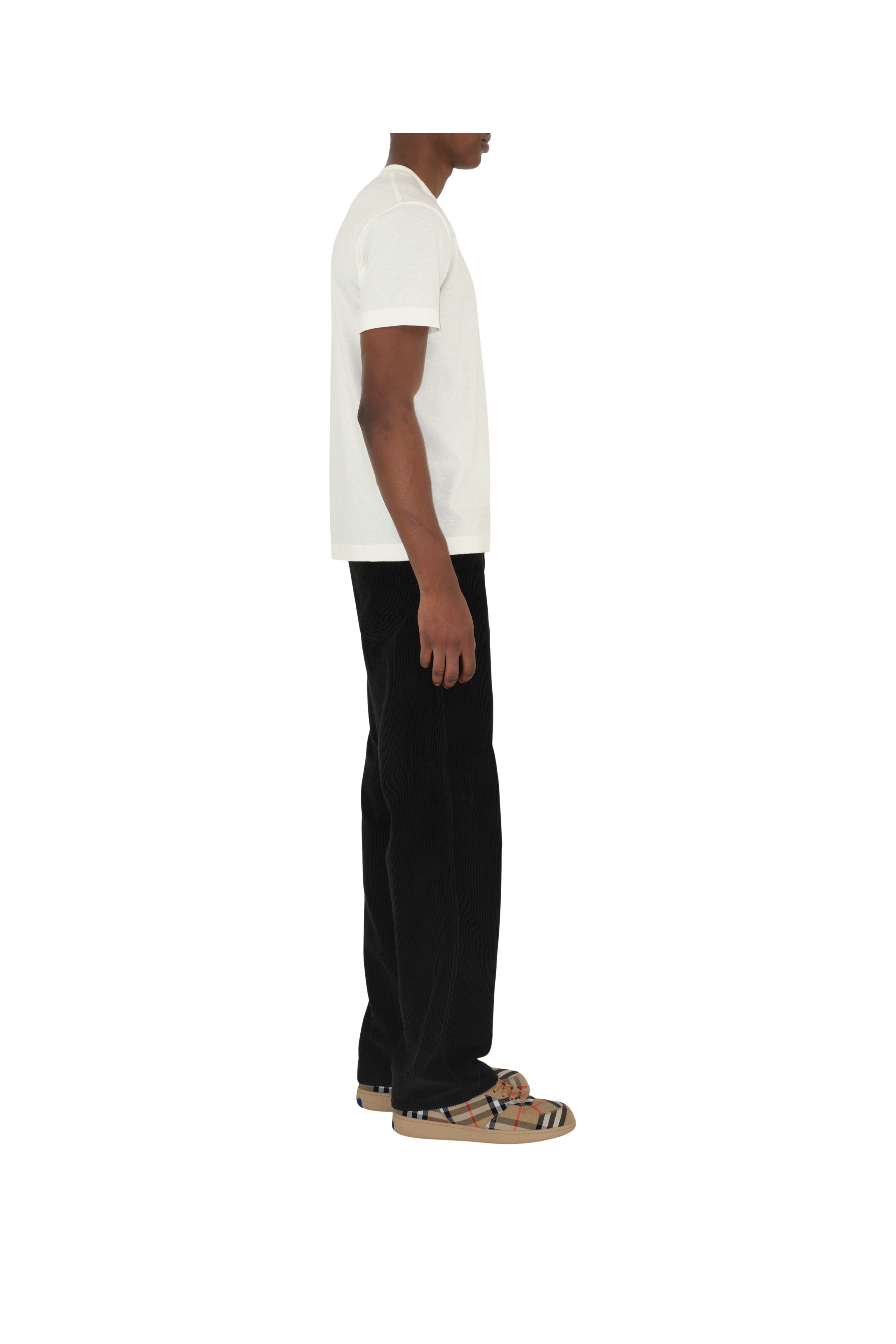 burberry Check Label Cotton T-shirt in Chalk White at Nordstrom - 4