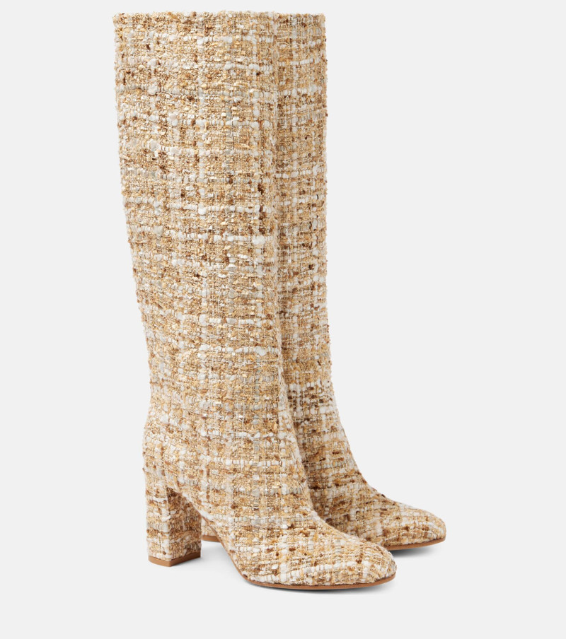 Bouclé knee-high boots - 1