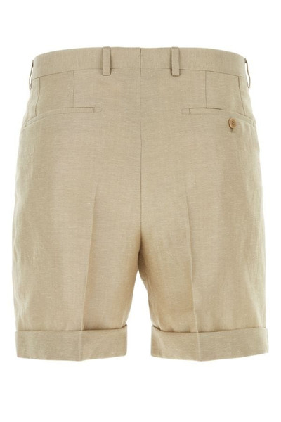 Brioni Cappuccino wool blend bermuda shorts outlook