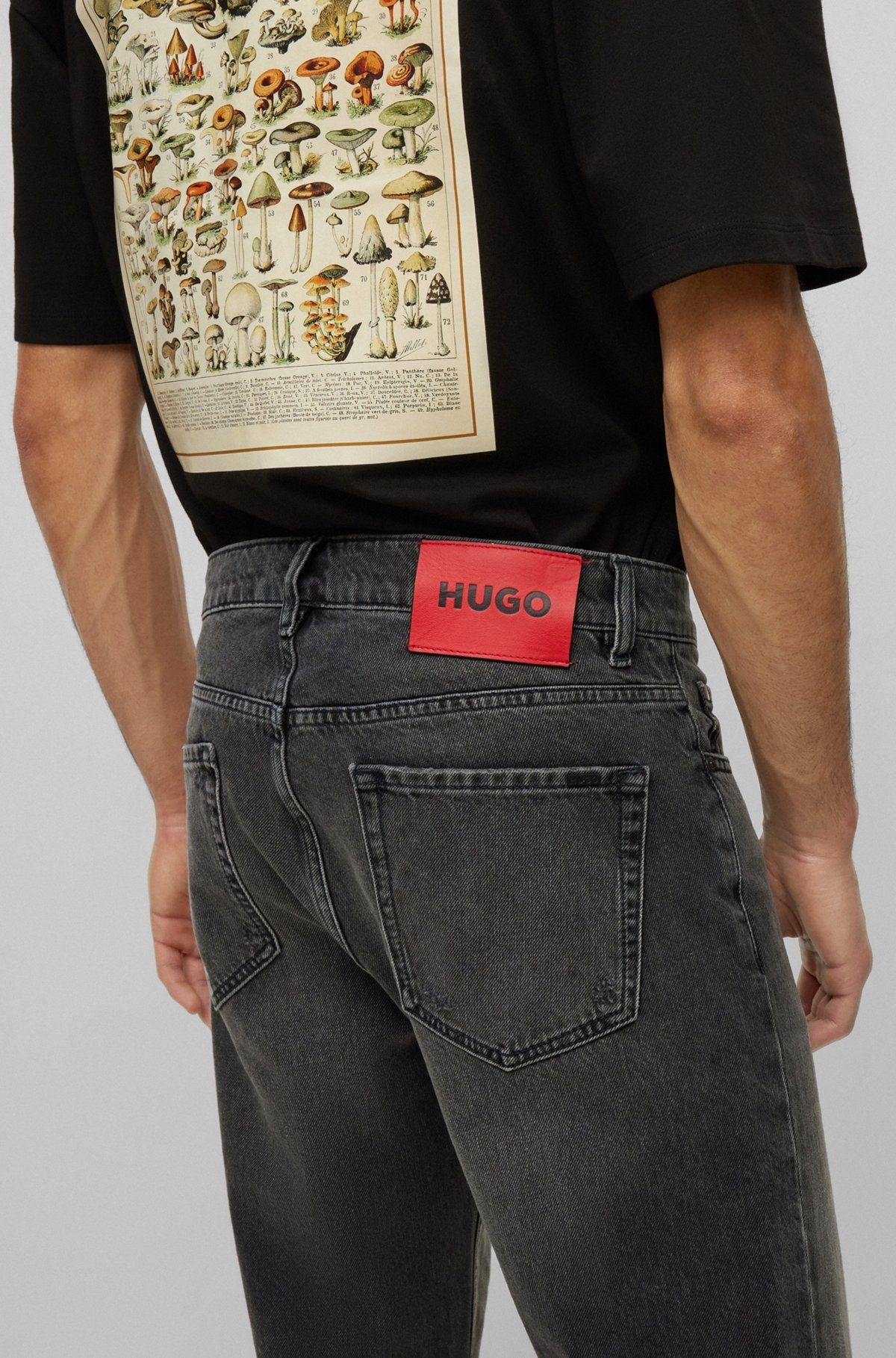 REGULAR-FIT JEANS IN GRAY RIGID DENIM - 5