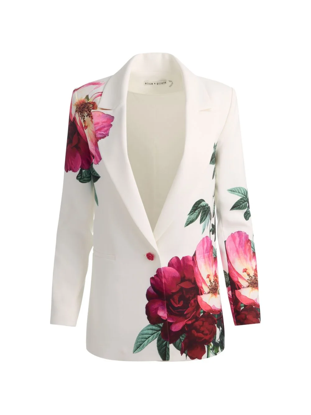 Denny Boyfriend notch-collar floral blazer - 1