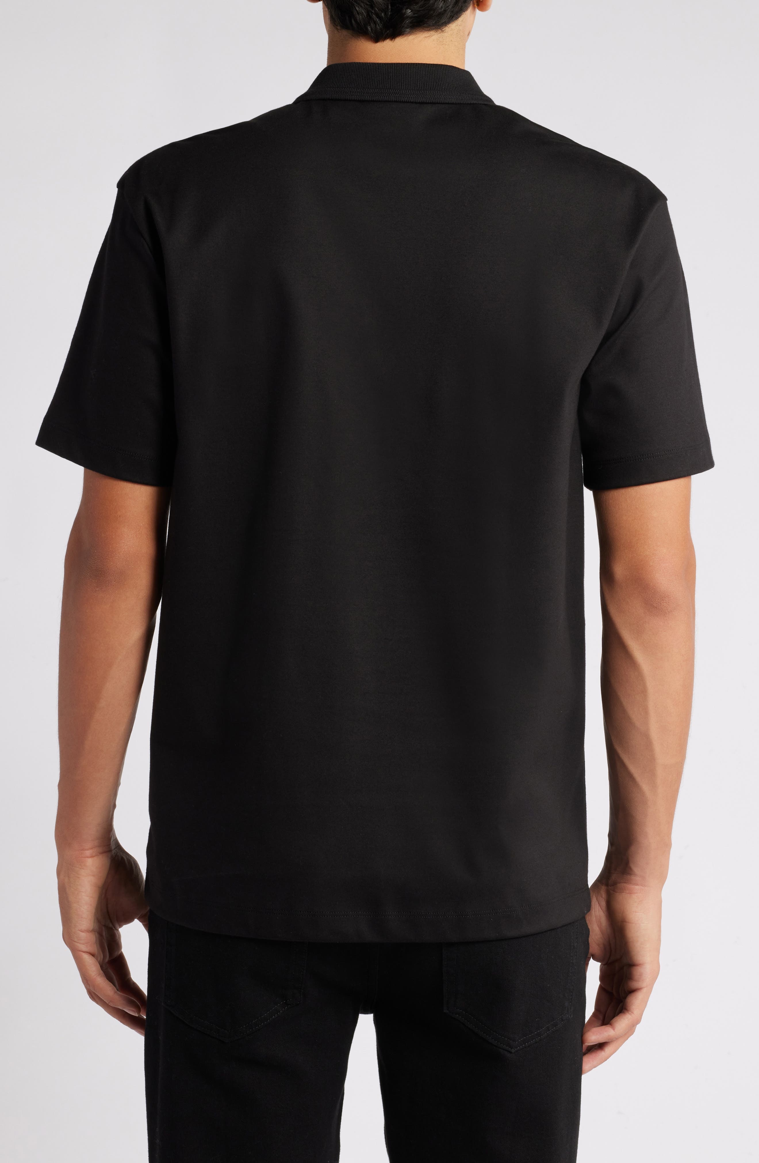 HUGO Deabono Solid Black Cotton Polo at Nordstrom - 2