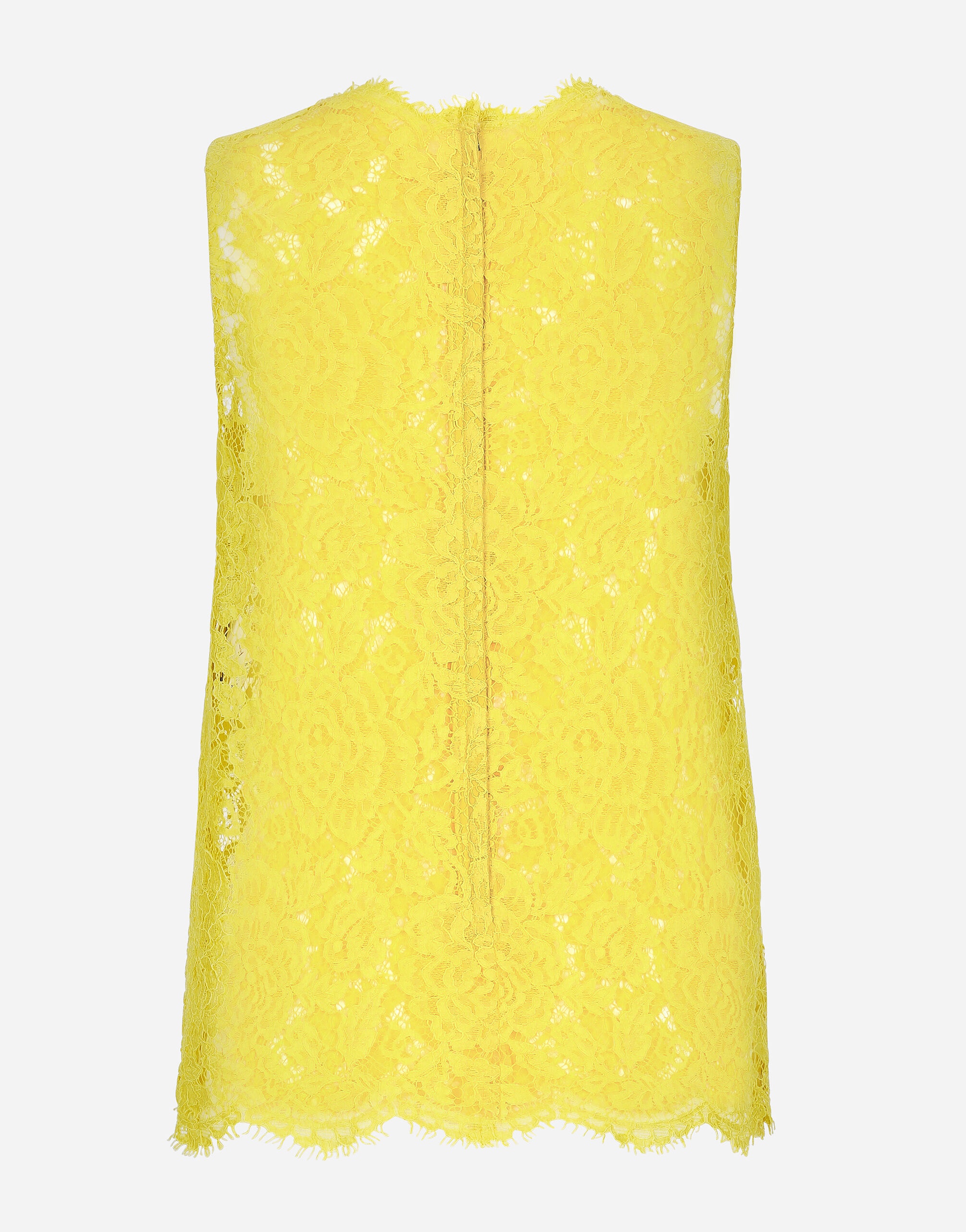 Branded floral cordonetto lace top - 2