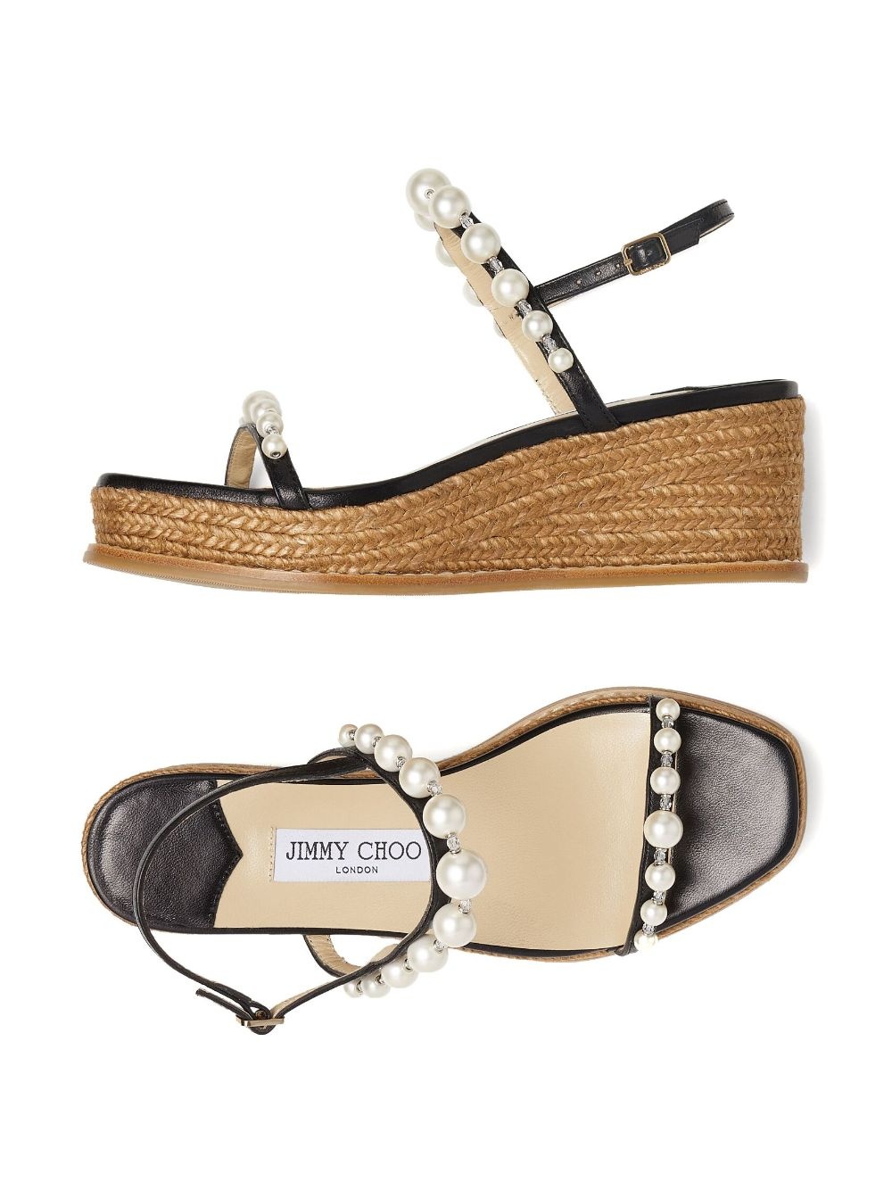 70%オフセールJIMMY CHOO PERLA120 WEDGE SANDAL JIMMY CHOO Amatuus pearl-embellished 60mm wedge sandals