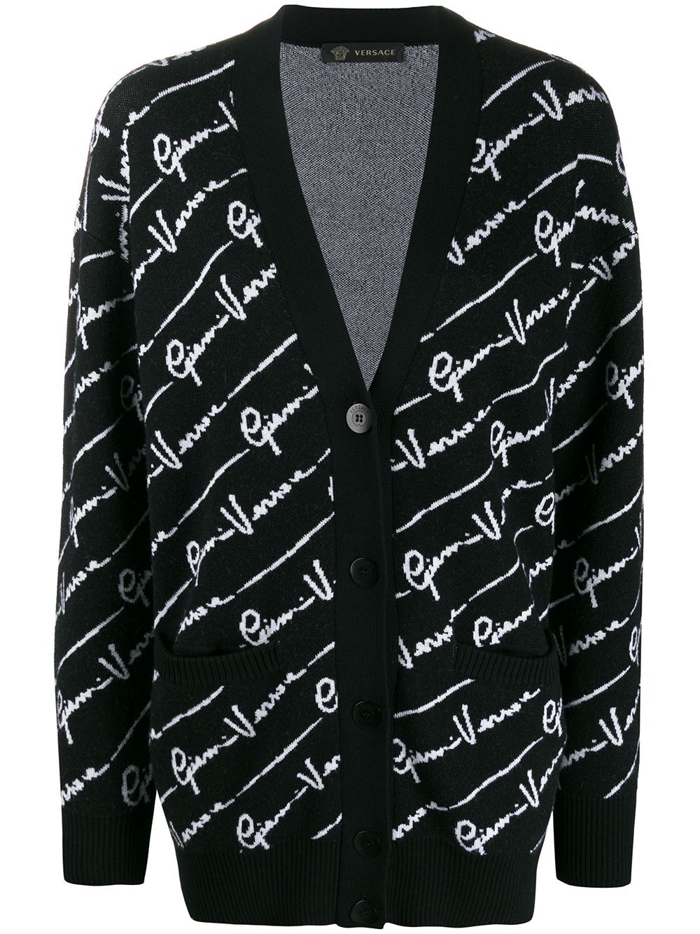 all-over logo cardigan - 1