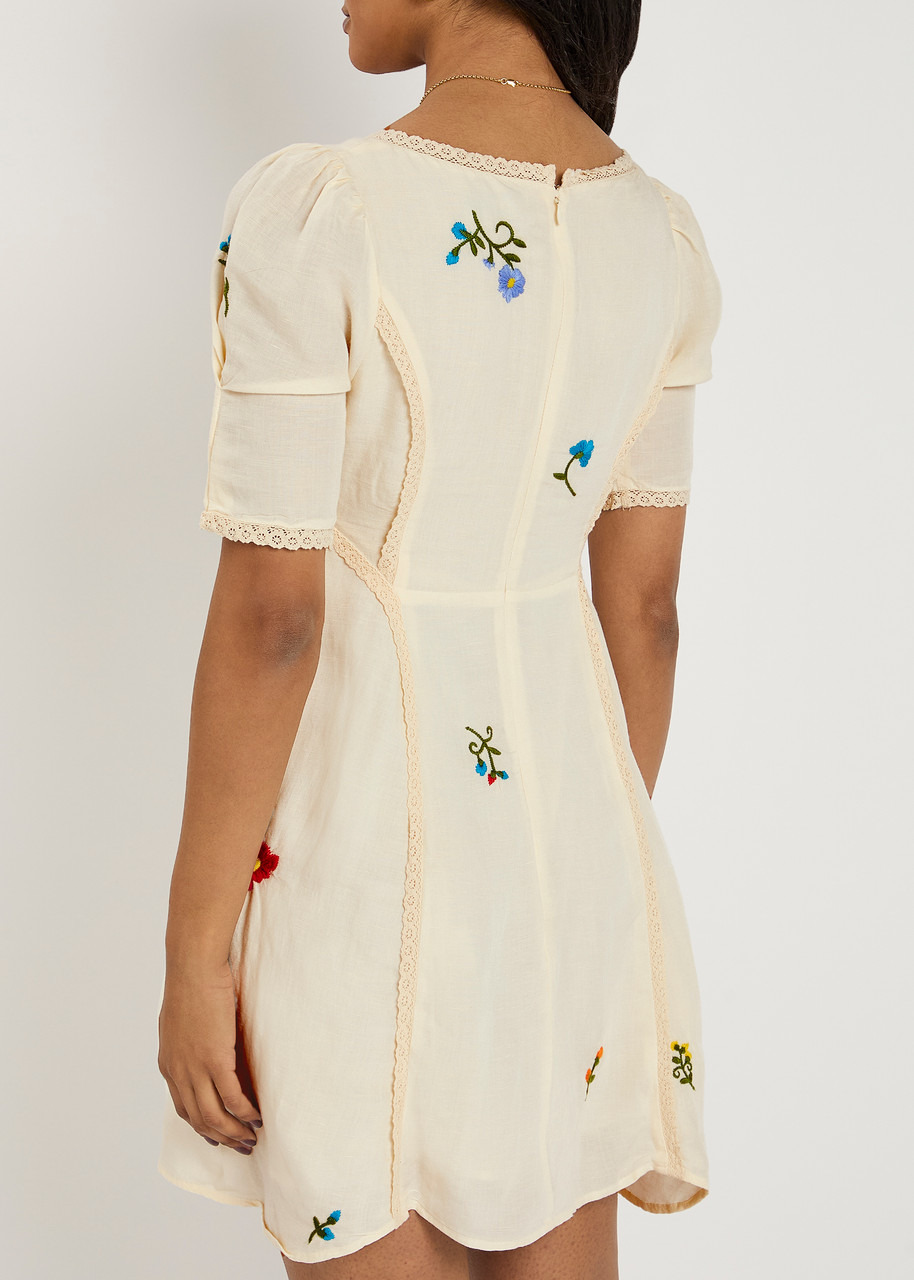 Rixo Marne Floral-embroidered Woven Mini Dress - 3