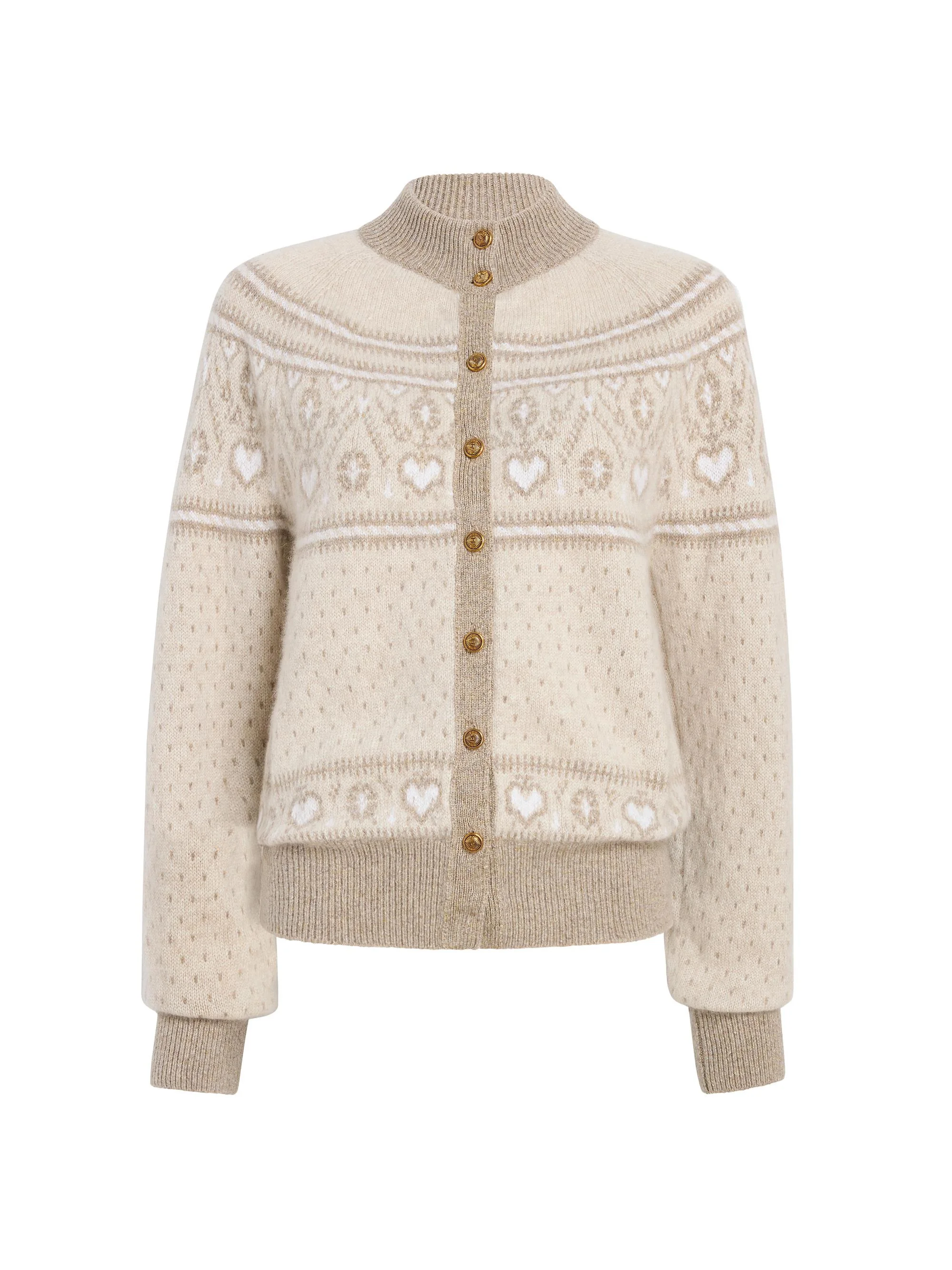 Women's Marc Cashmere Fair Isle-Style Cardigan - Ecru Multi - 1