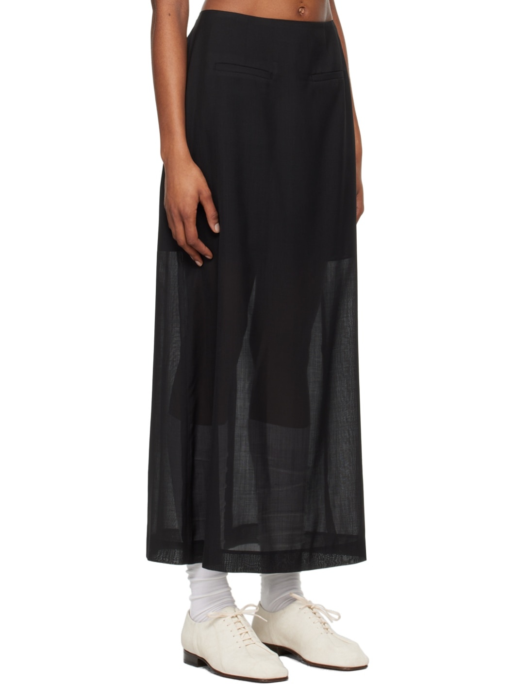 Black Sheer Maxi Skirt - 2