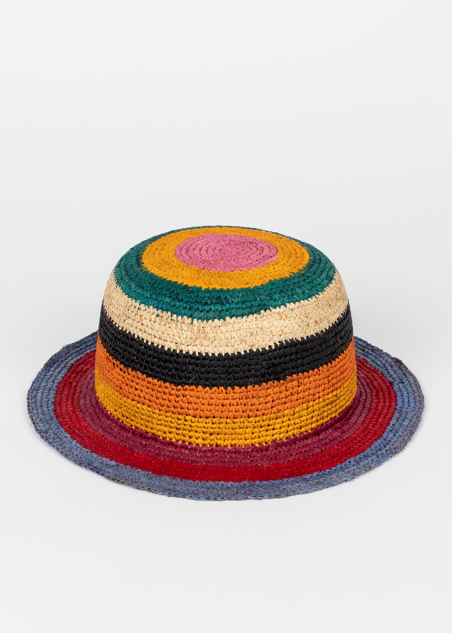 Stripe Crochet Straw Hat - 3