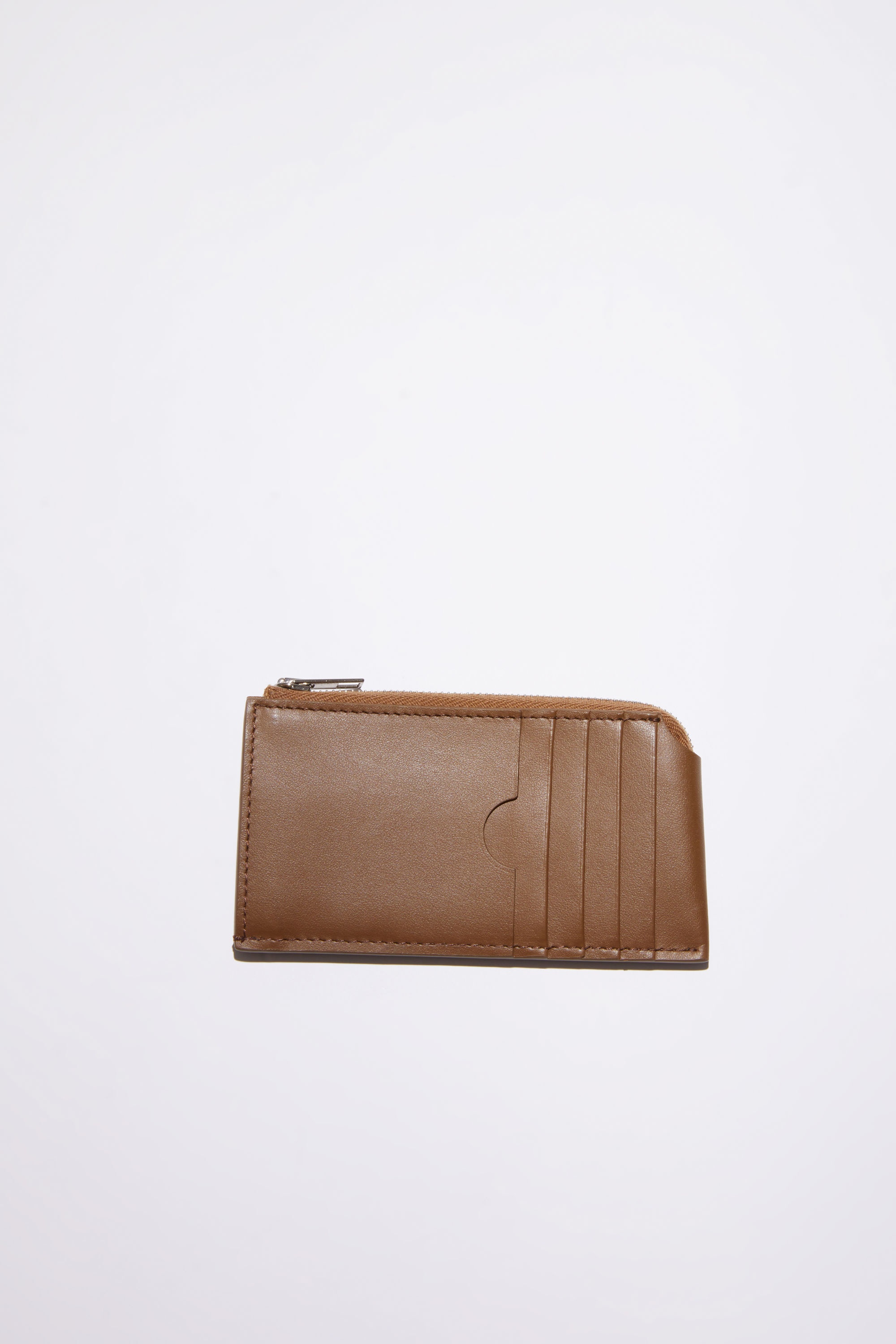 Leather zip wallet - Camel brown - 3