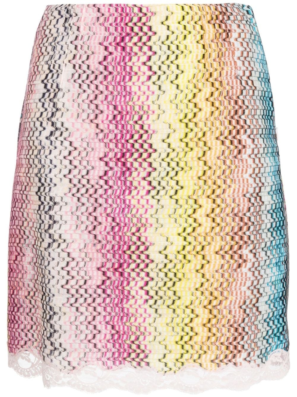 zigzag woven miniskirt - 1
