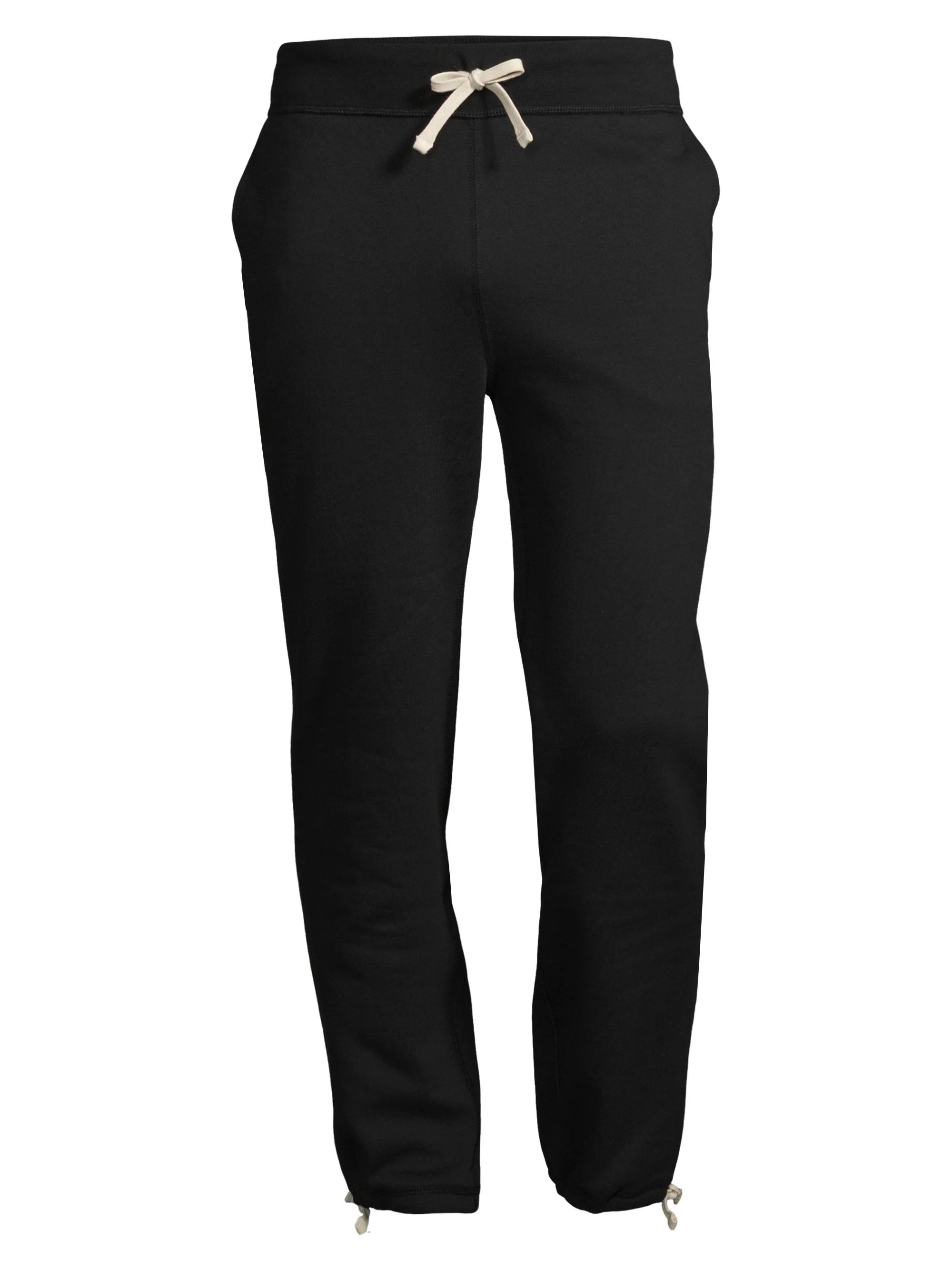 Men's Fleece Drawstring Cuff Sweatpants - Polo Black - 1