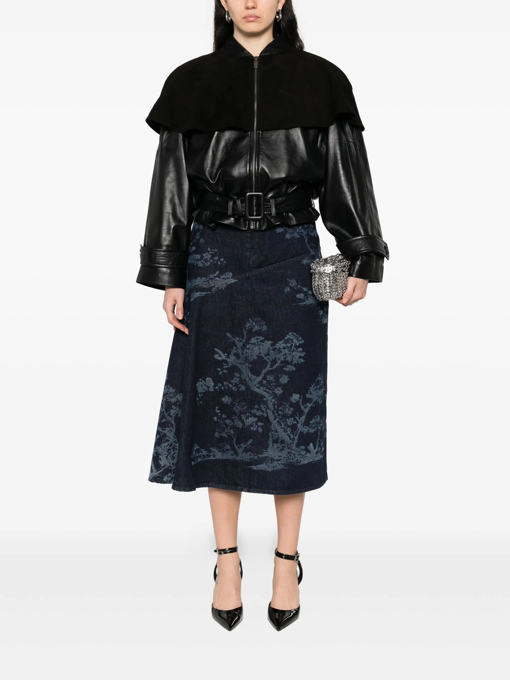 denim midi skirt - 2