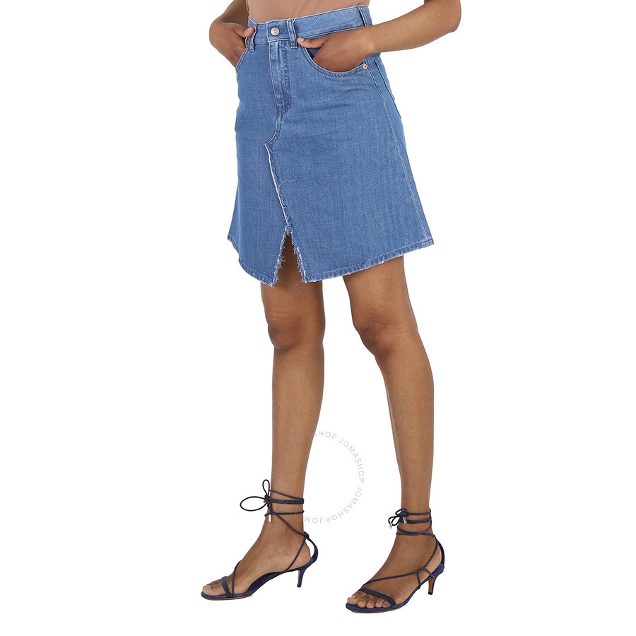 MM6 Maison Margiela Ladies Blue High-Waisted Denim Skirt - 4