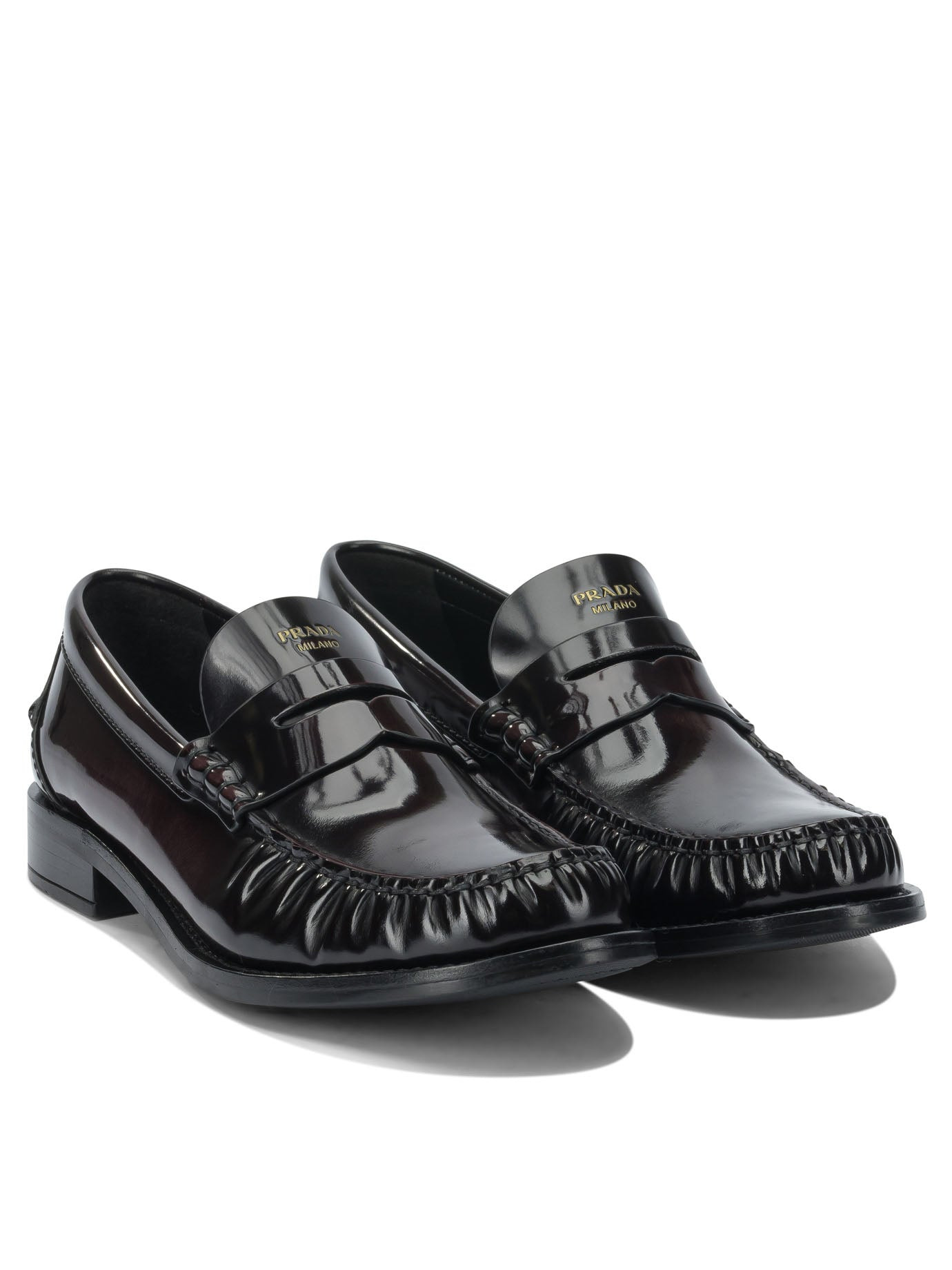 Prada Brushed Leather Loafers - 2