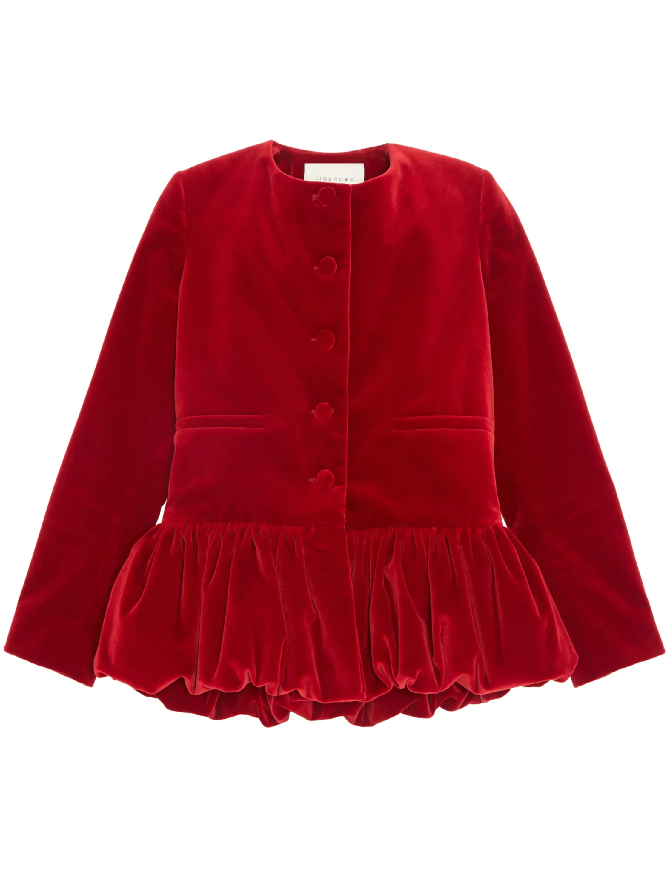 RED PEPLUM JACKET - 1