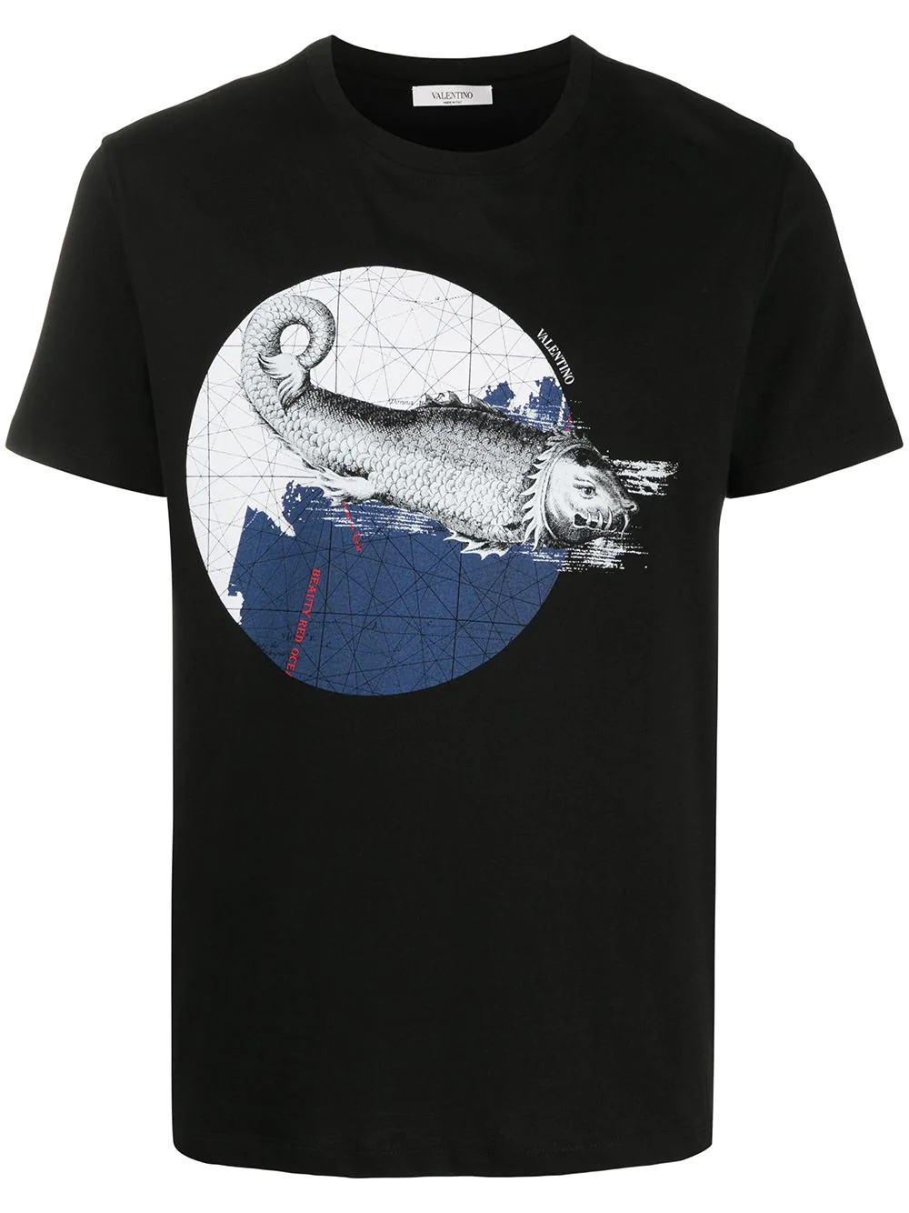 marine print T-shirt - 1