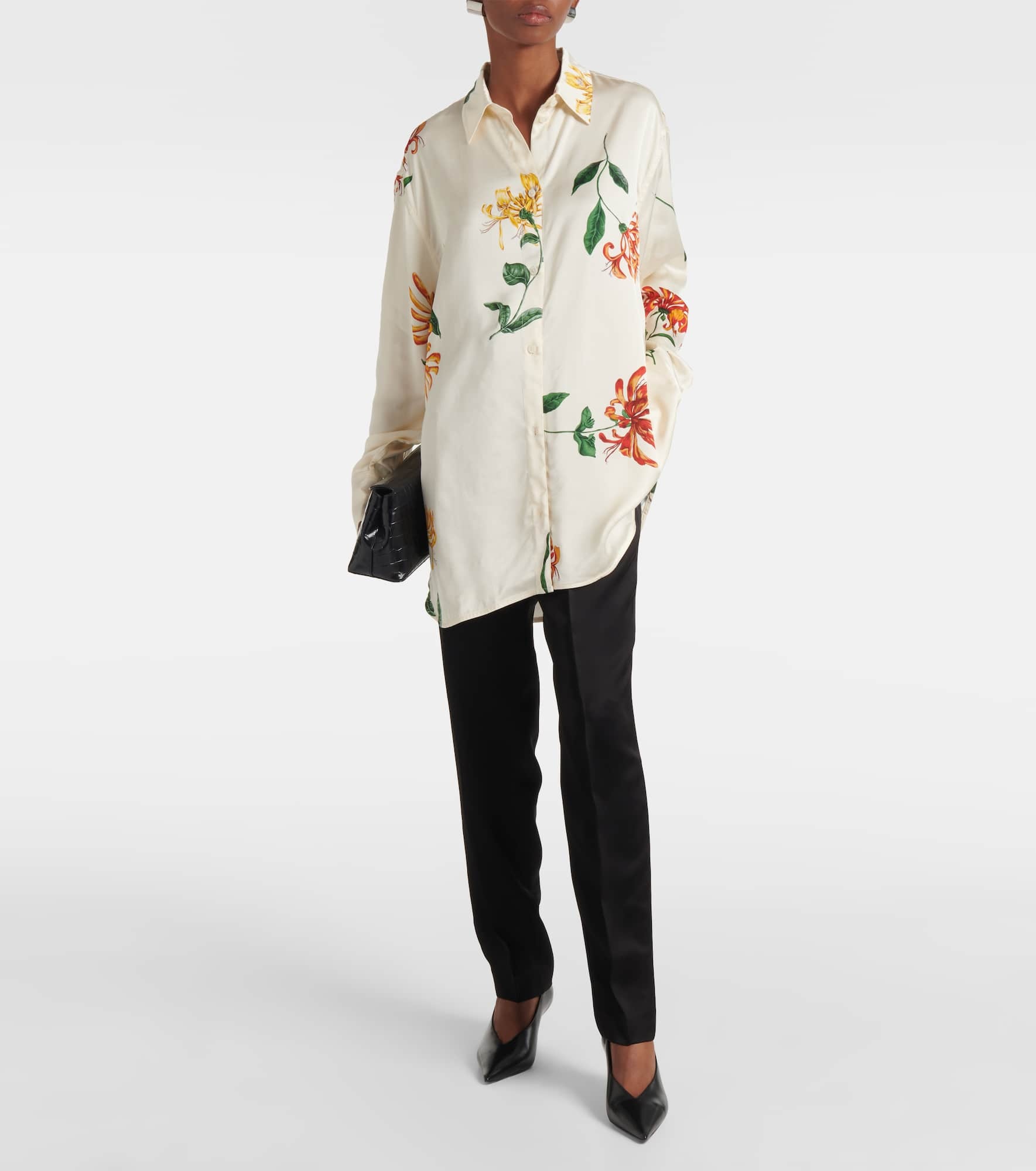 Floral satin shirt - 2