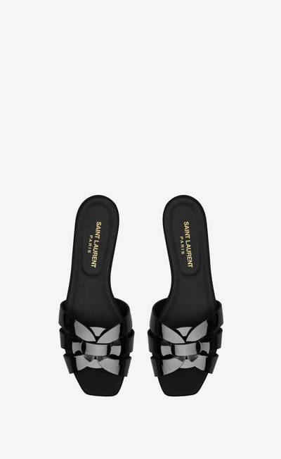 SAINT LAURENT tribute flat mules in patent leather outlook