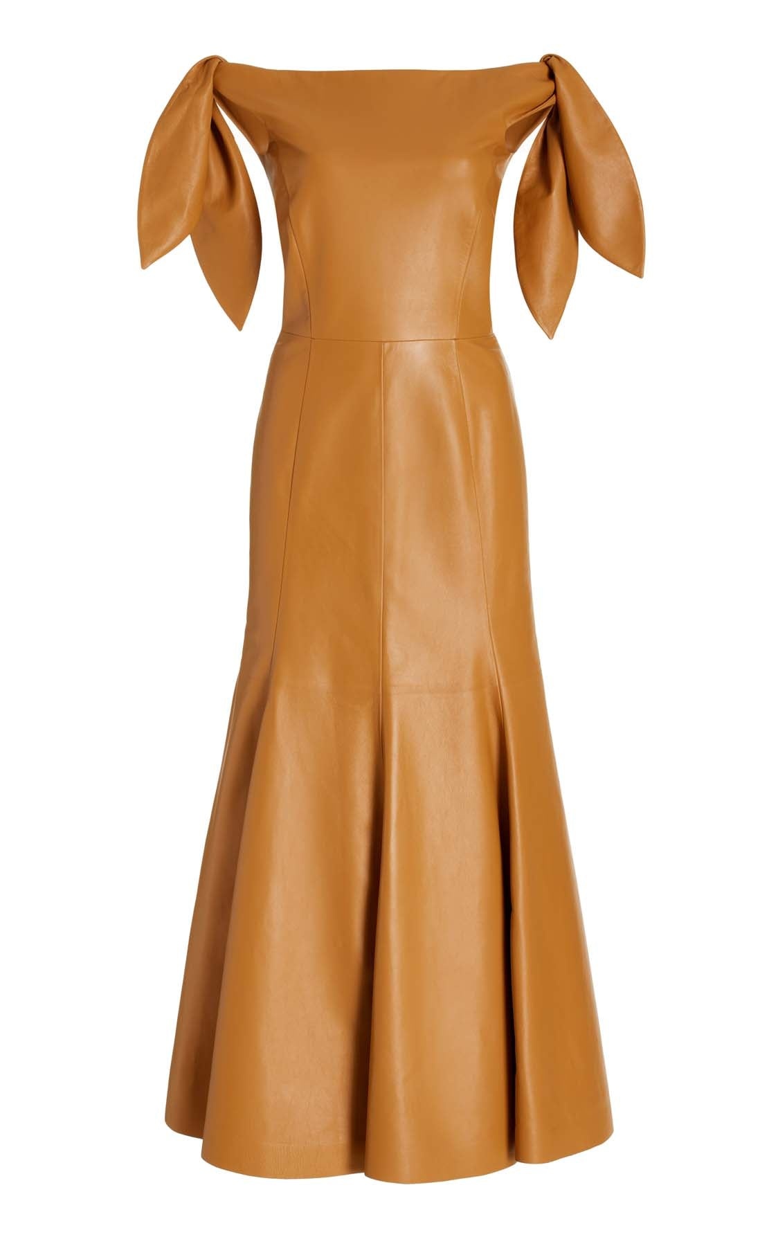 Eda Dress in Cashew Nappa Leather - 1