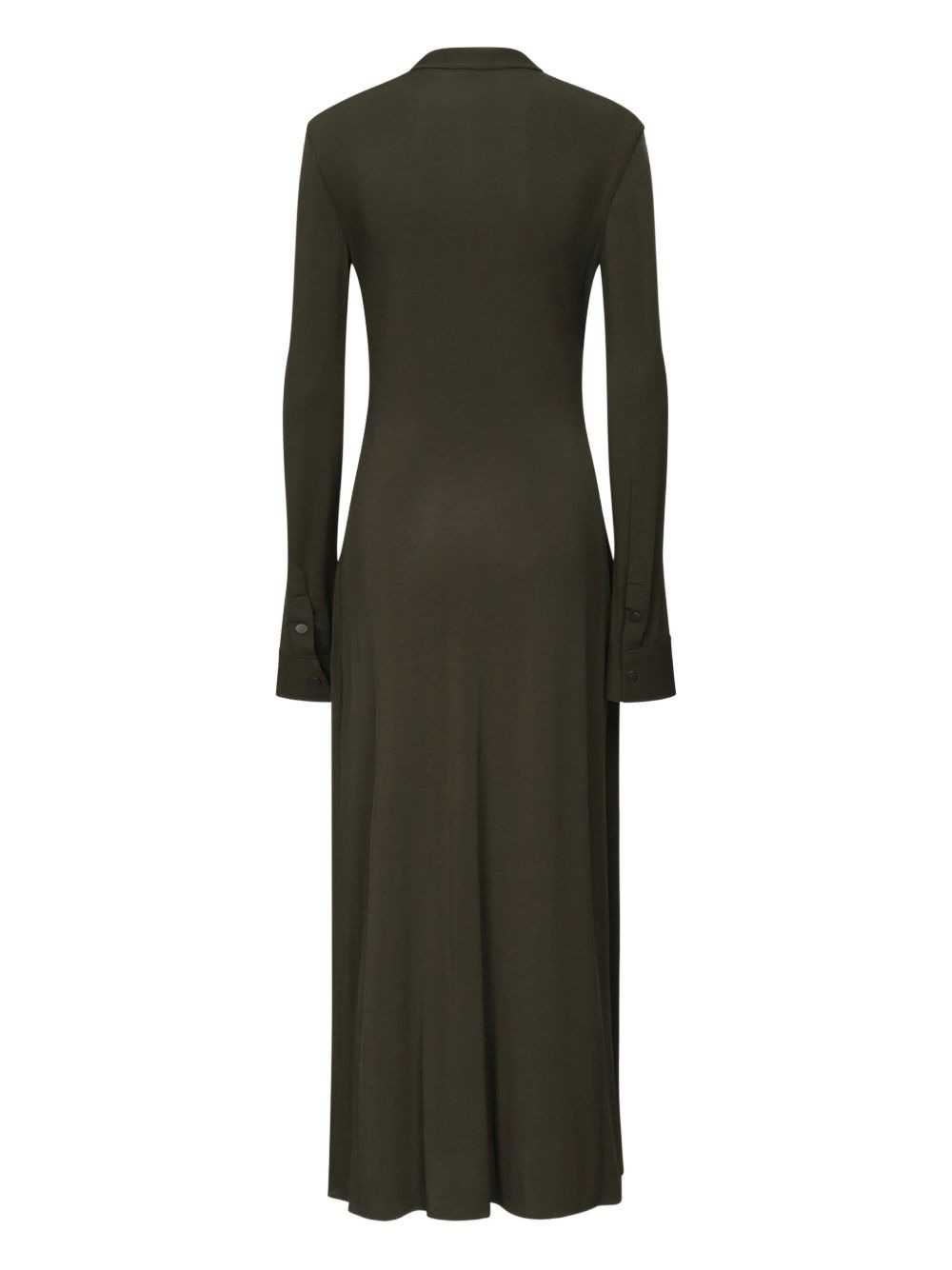 button-front gathered maxi dress - 2