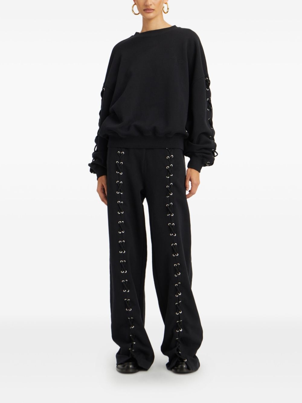 lace-up detail track pants - 3