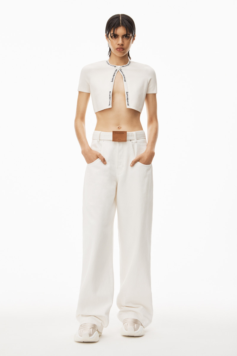 Alexander Wang JACQUARD LOGO CARDIGAN IN STRETCH KNIT outlook