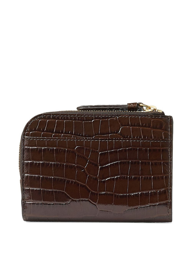 JIMMY CHOO crocodile-effect zip wallet outlook
