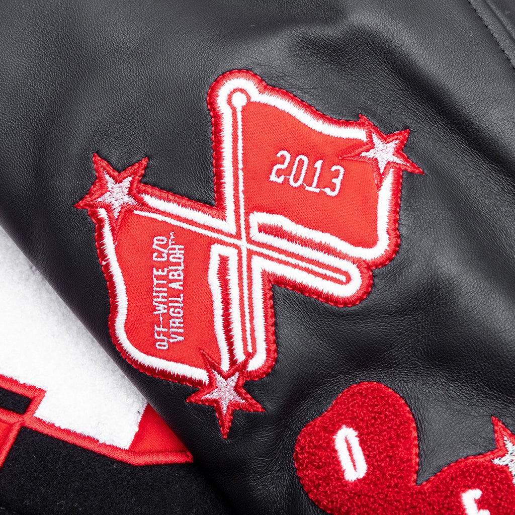 WIZ DICES LEA WOOL VARSITY JACKET - BLACK/WHITE - 5