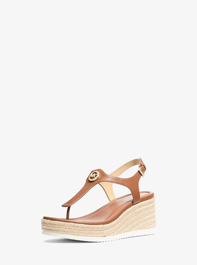 Val Leather Thong Wedge Sandal 4
