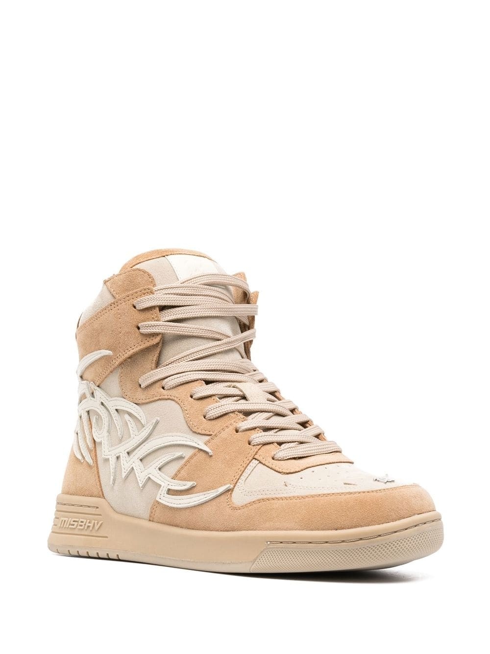panel-detail suede sneakers - 2