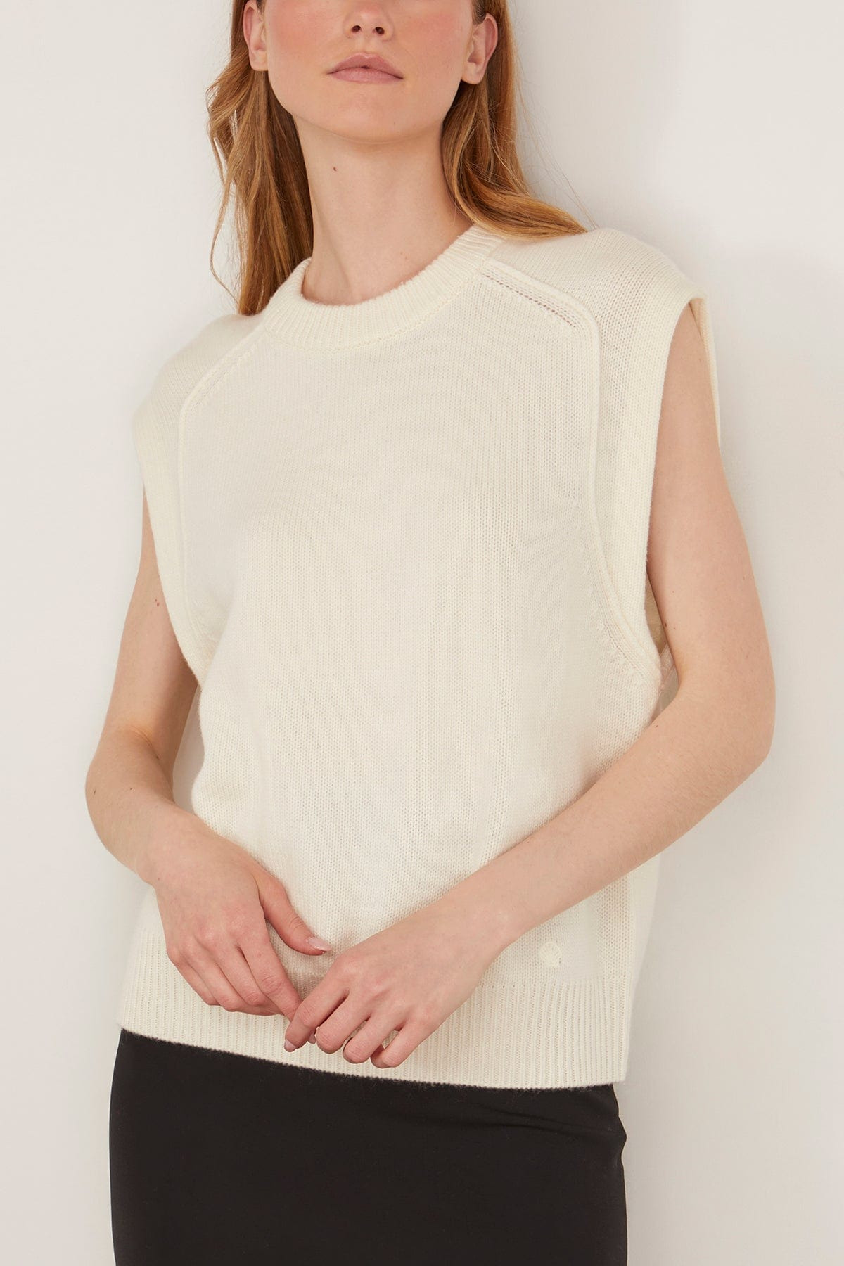 Mari Sleeveless Boxy Top in Ivory - 3