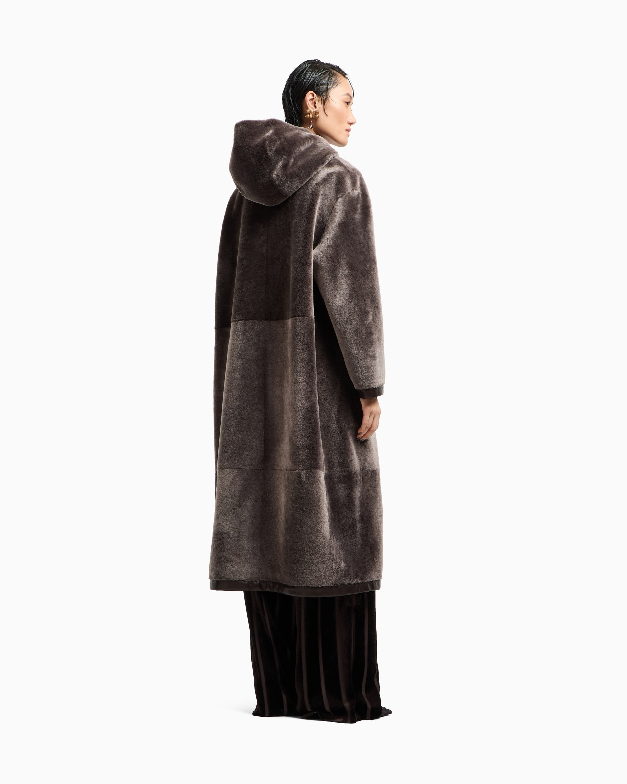 LONG LAMBSKIN SHEARLING COAT - 3