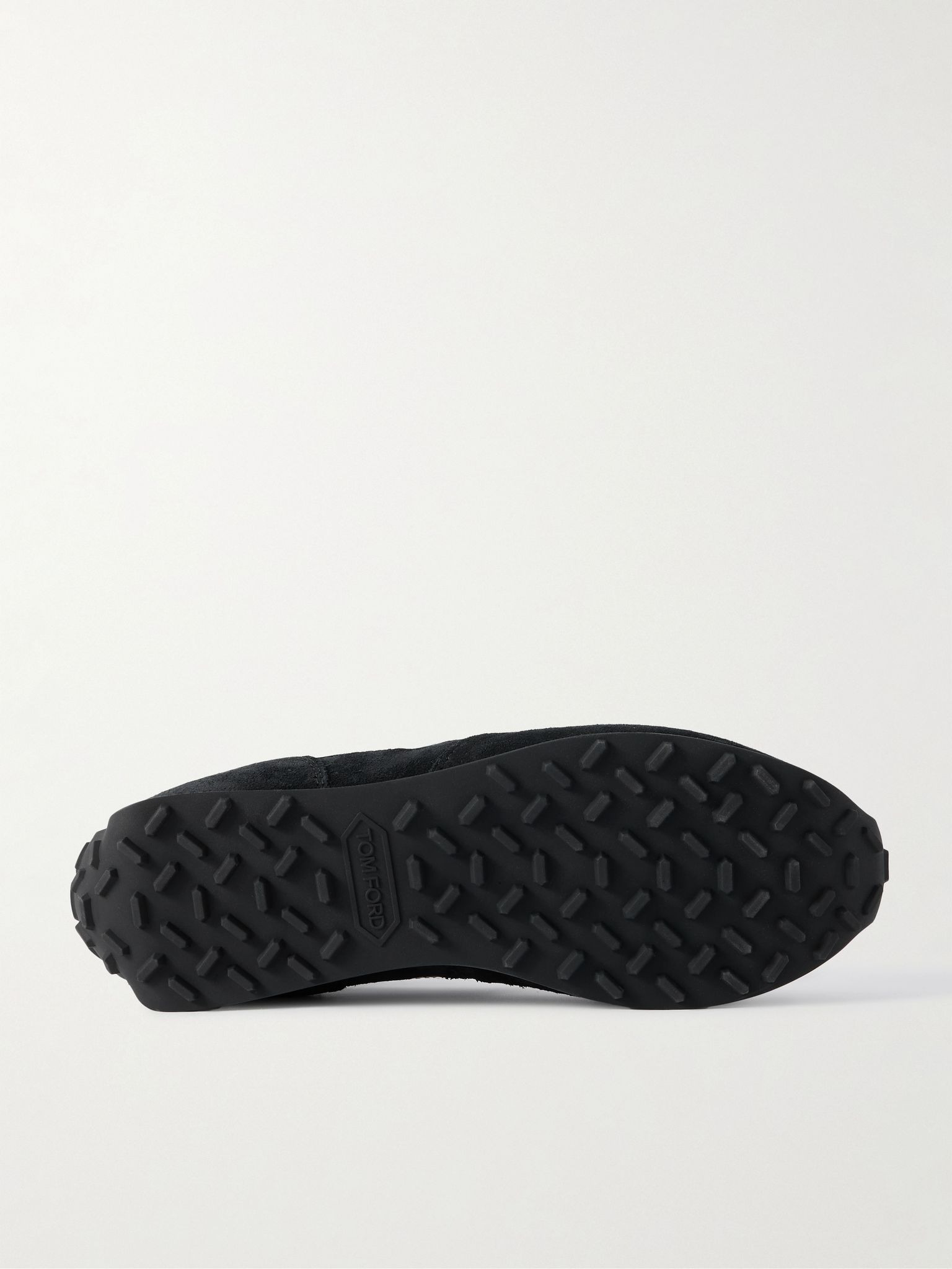 Mesh and Leather-Trimmed Suede Sneakers Black - 3