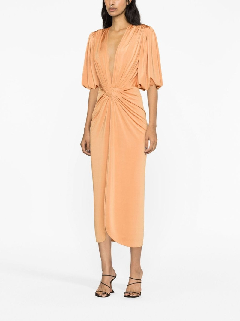 COSTARELLOS Mika twist-front midi dress outlook