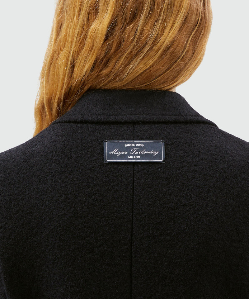 Black MSGM tailored single-breasted coat  in wool 5