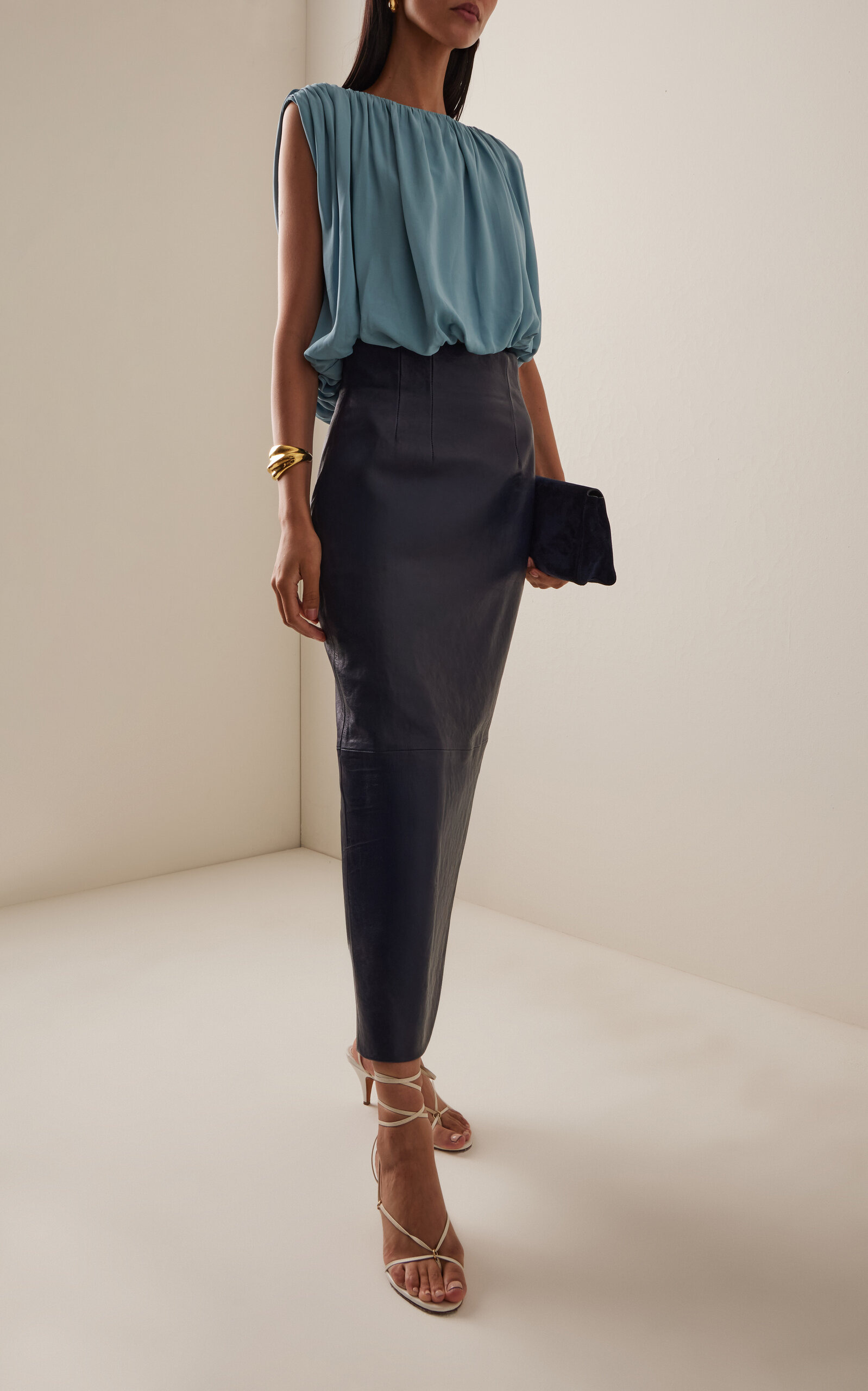 Seraphix Draped Cropped Top blue - 3