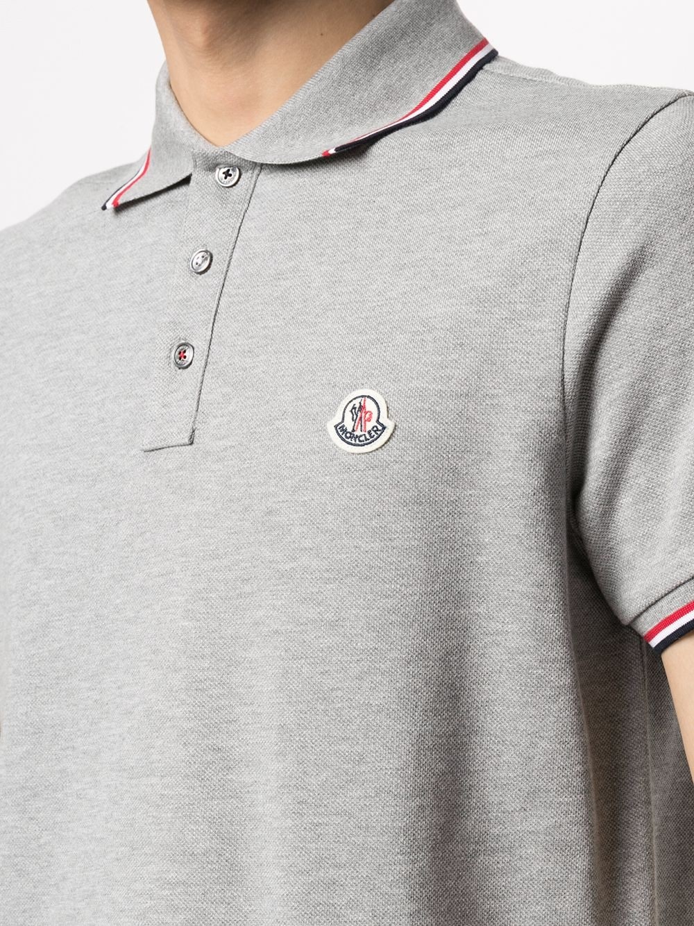 tricolour-trim piqué polo shirt - 5