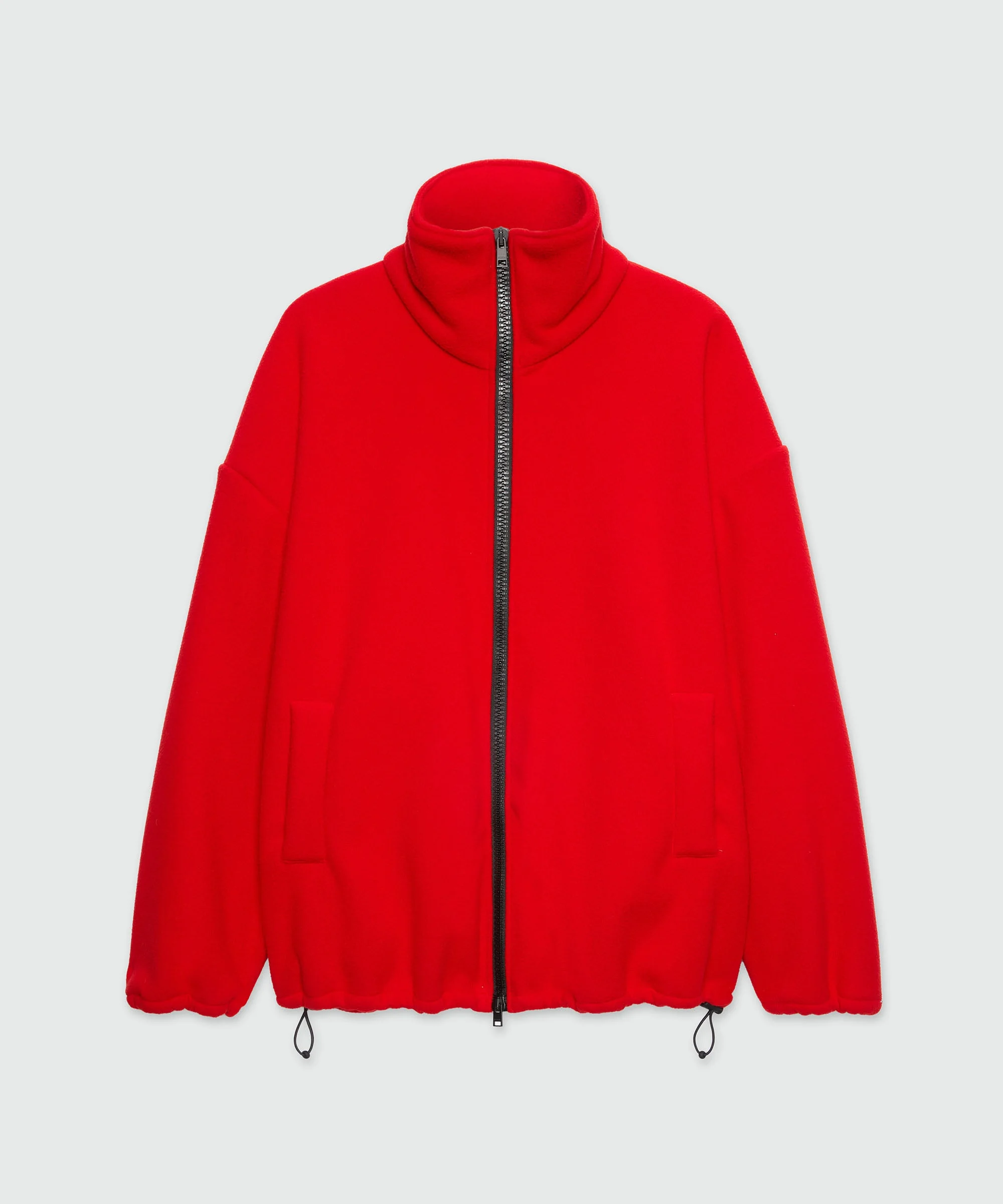 Maxi red fleece sweatshirt with zip - 1