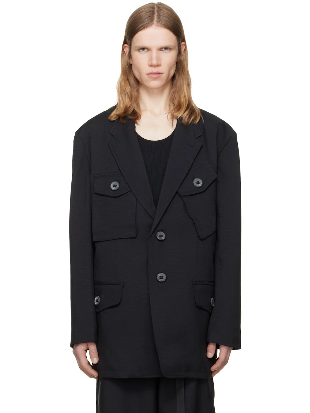 Black Sport Uniform Chore Jacket - 1