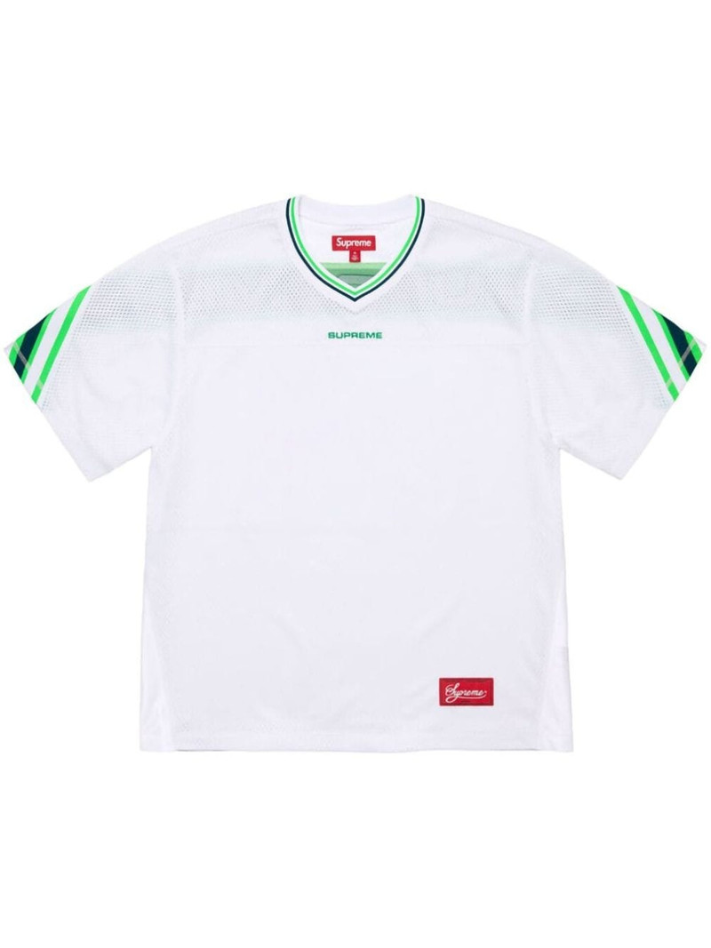 jacquard ribbed "White" football jersey - 1