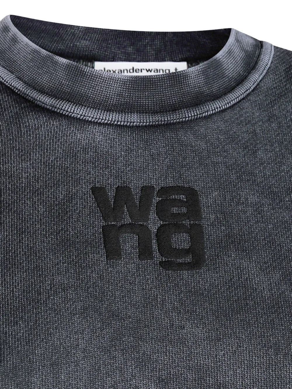 T BY ALEXANDER WANG - Women Essential Terry Crew Puff Paint Logo Sweatshirt - 3