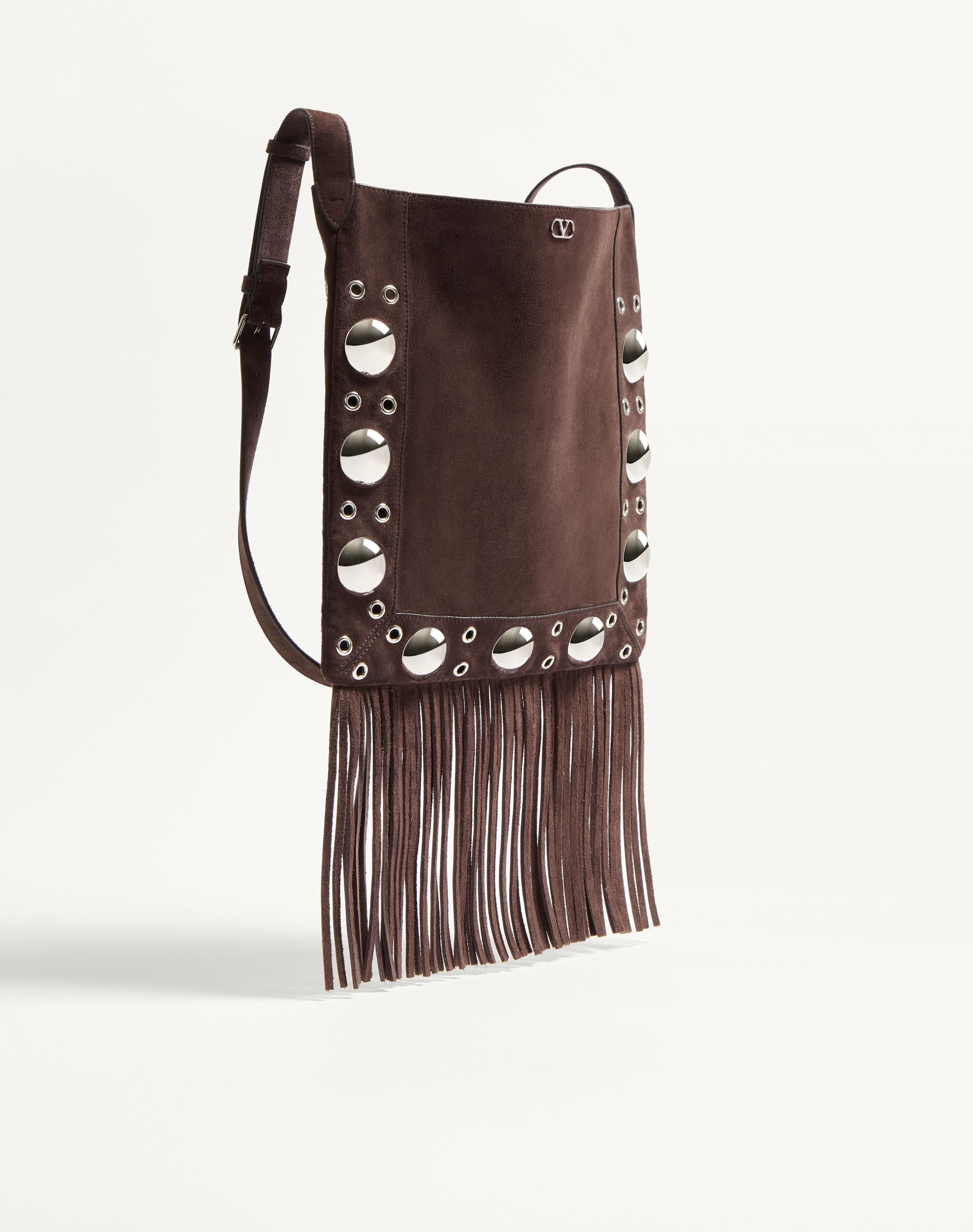 VALENTINO GARAVANI NELLCÔTE SUEDE SHOULDER BAG WITH FRINGES - 3