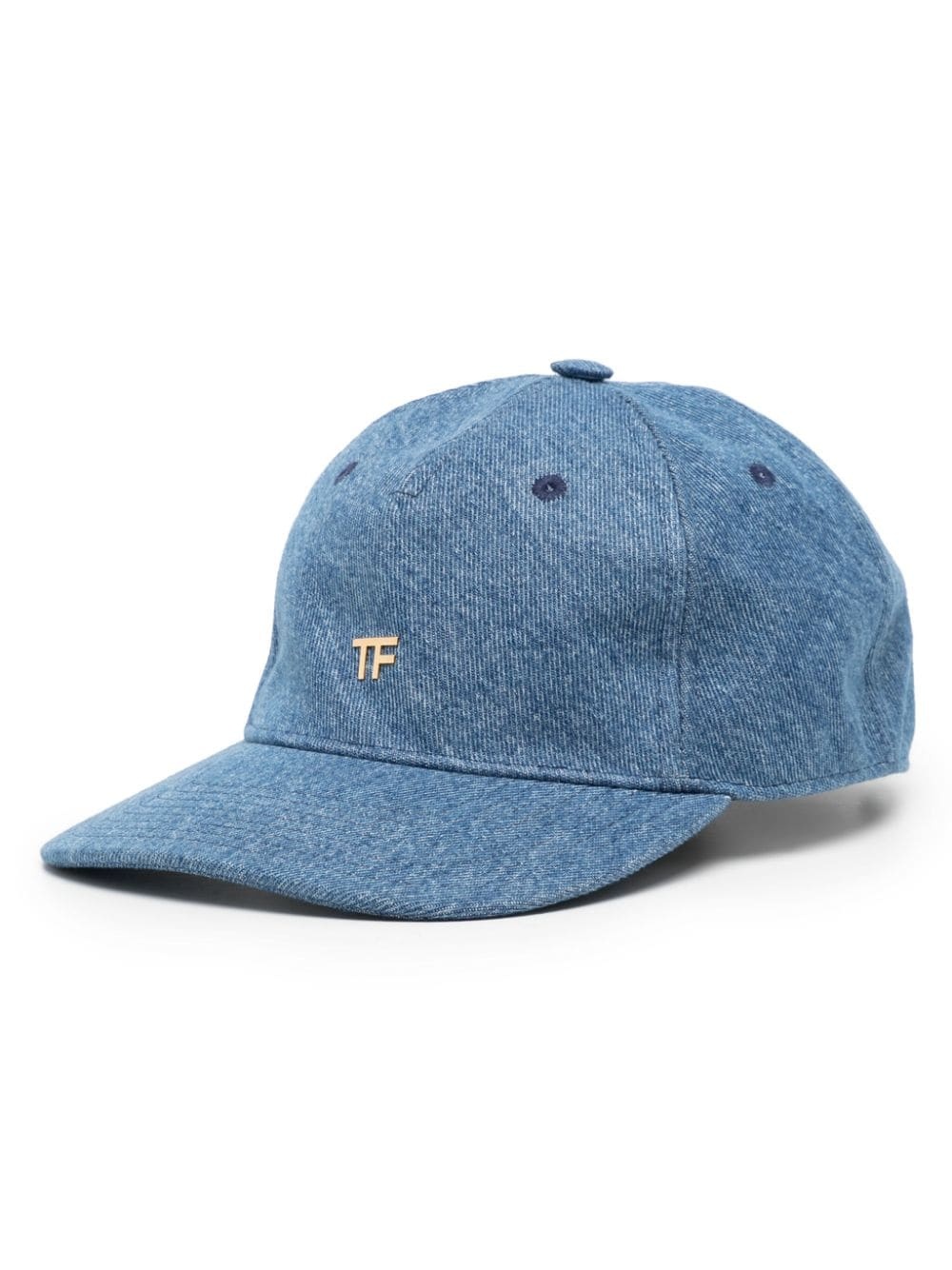 logo-plaque denim baseball cap - 1